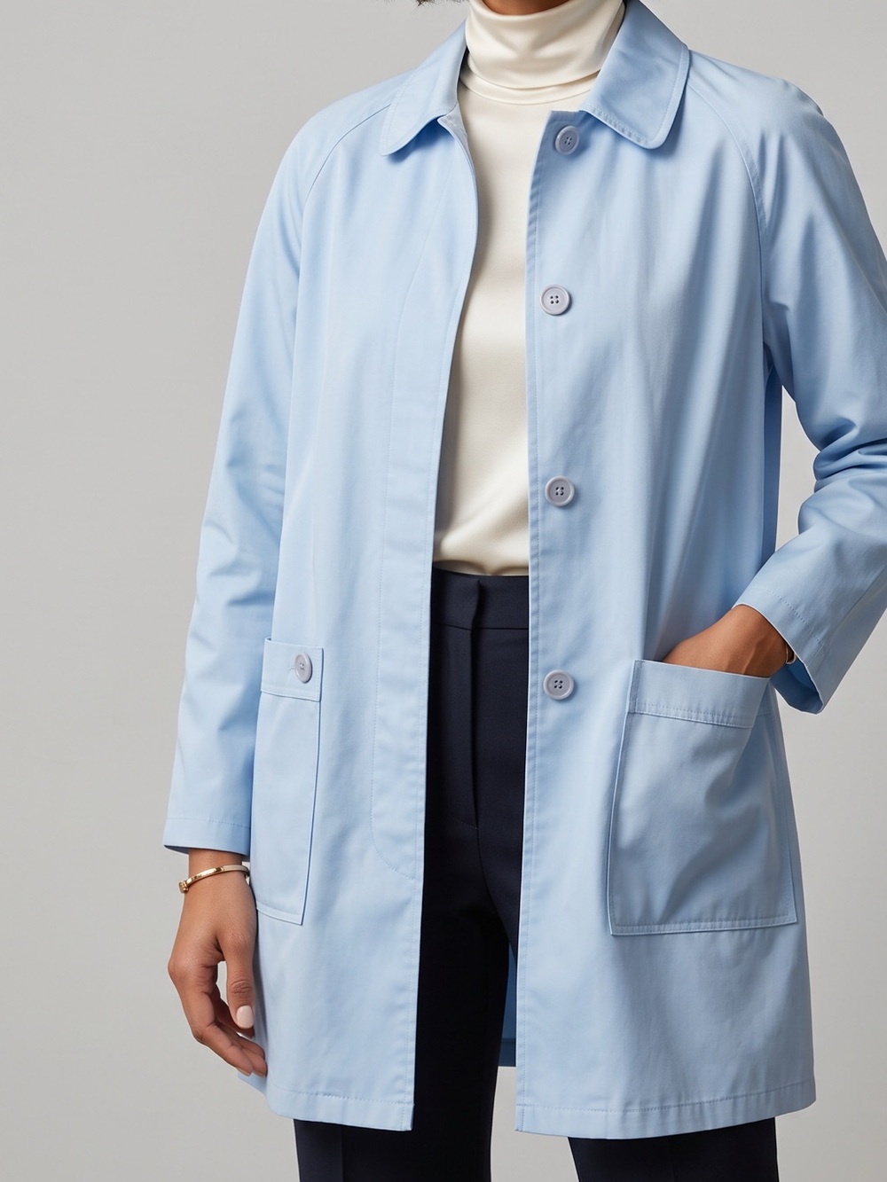 Vintage Windsor Bay light blue trench duster coat